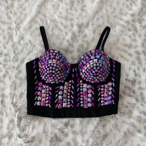 Purple bustier rave top